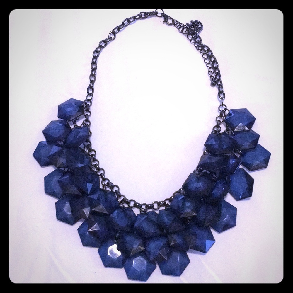 Blue beaded necklace